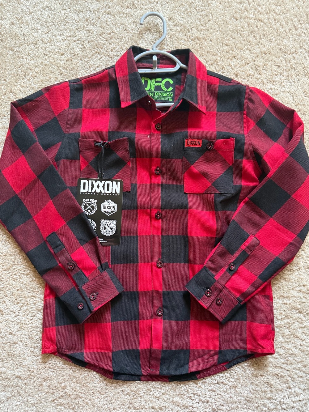 DIXXON Red and Black Buffalo Plaid Button-Down Shirt